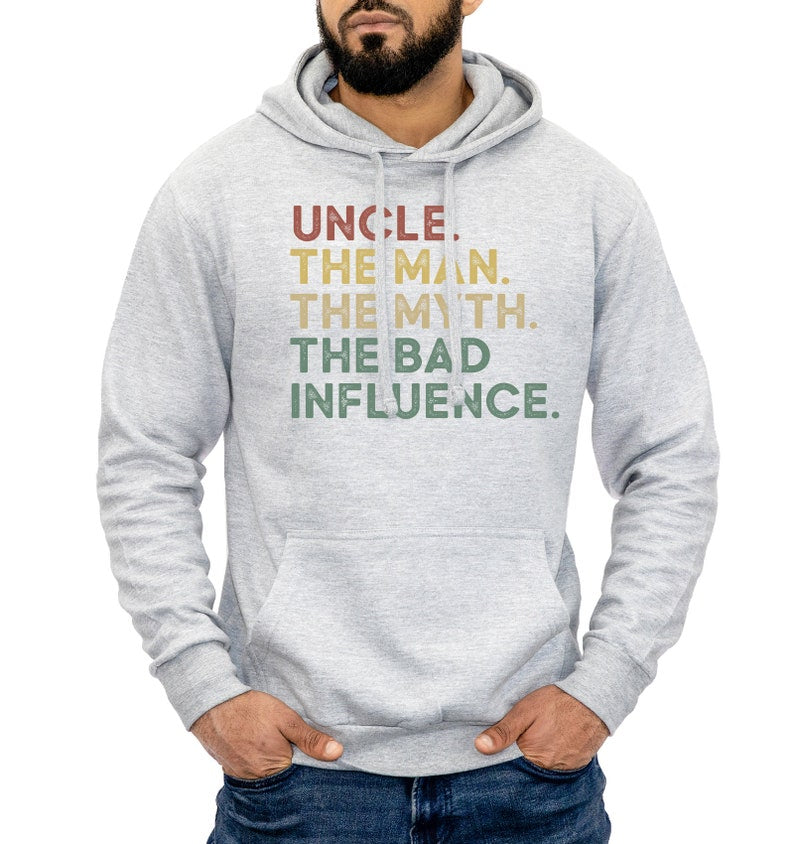 Uncle Gift Hoodie The Man Myth Legend Funny Family Hooded Fathers Day Dad Mens Jumper