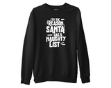 Funny Christmas Slogan Sweatshirt Santa Naughty List Joke Jumper Xmas Kids Gifts