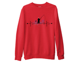 Fishing Heartbeat Santa Hat Sweatshirt Christmas Jumper Fisherman Xmas Gift Top