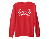 Red Nose Reindeer Sweatshirt Merry Christmas Jumper Santa Rudolph Face Xmas Top