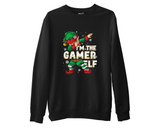 Funny Dabbing Elf Sweatshirt, Xmas Eve Party Group Matching Top For Video Gamers