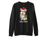 Santa Corgi Christmas Sweatshirt, Cute Dog Xmas Gift Sweater For Dog Lovers