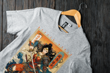 Wonder Woman Samurai Art T-shirt Japanese Superhero Hokusai Great Wave Art