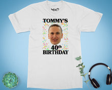 Personalised 40th Birthday Party T-shirt Custom Photo Confetti Shirt