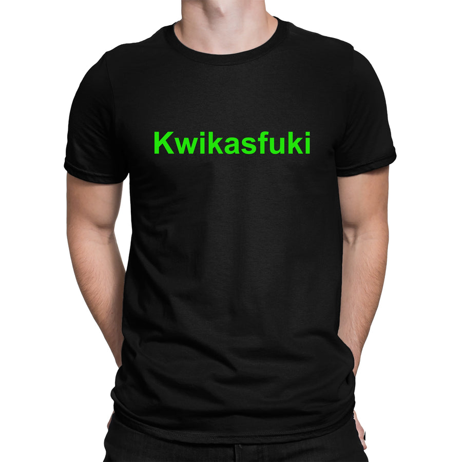 Kwikasfuki Funny Motorcycle T-shirt Motorbike lover Parody Joke Biker Gifts Tee
