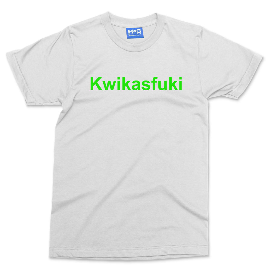 Kwikasfuki Funny Motorcycle T-shirt Motorbike lover Parody Joke Biker Gifts Tee