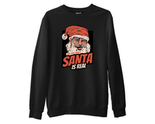 Adult Christmas Joke Sweatshirt | Funny Santa is Real Jumper Xmas Gifts for Men