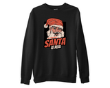 Adult Christmas Joke Sweatshirt Funny Santa is Real Jumper Xmas Gifts for Men