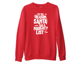 Funny Christmas Slogan Sweatshirt Santa Naughty List Joke Jumper Xmas Kids Gifts