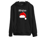 Family Matching Christmas Hoodie, Personalised Name Xmas Hoody, Santa Hat Jumper