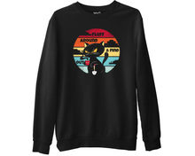 Retro Kitty Sunset Sweatshirt Funny Coffee Cat Joke Around Gift Jumper