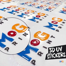 Custom 3D UV DTF Stickers Personalised Waterproof Logo Decal Transfers