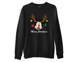 Mickey Minnie Merry Christmas Sweatshirt Rudolph Antler Matching Family Xmas Top