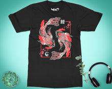 Yin Yang Koi Fish Wave T-shirt Cherry Blossom Japanese Art Unisex Tee