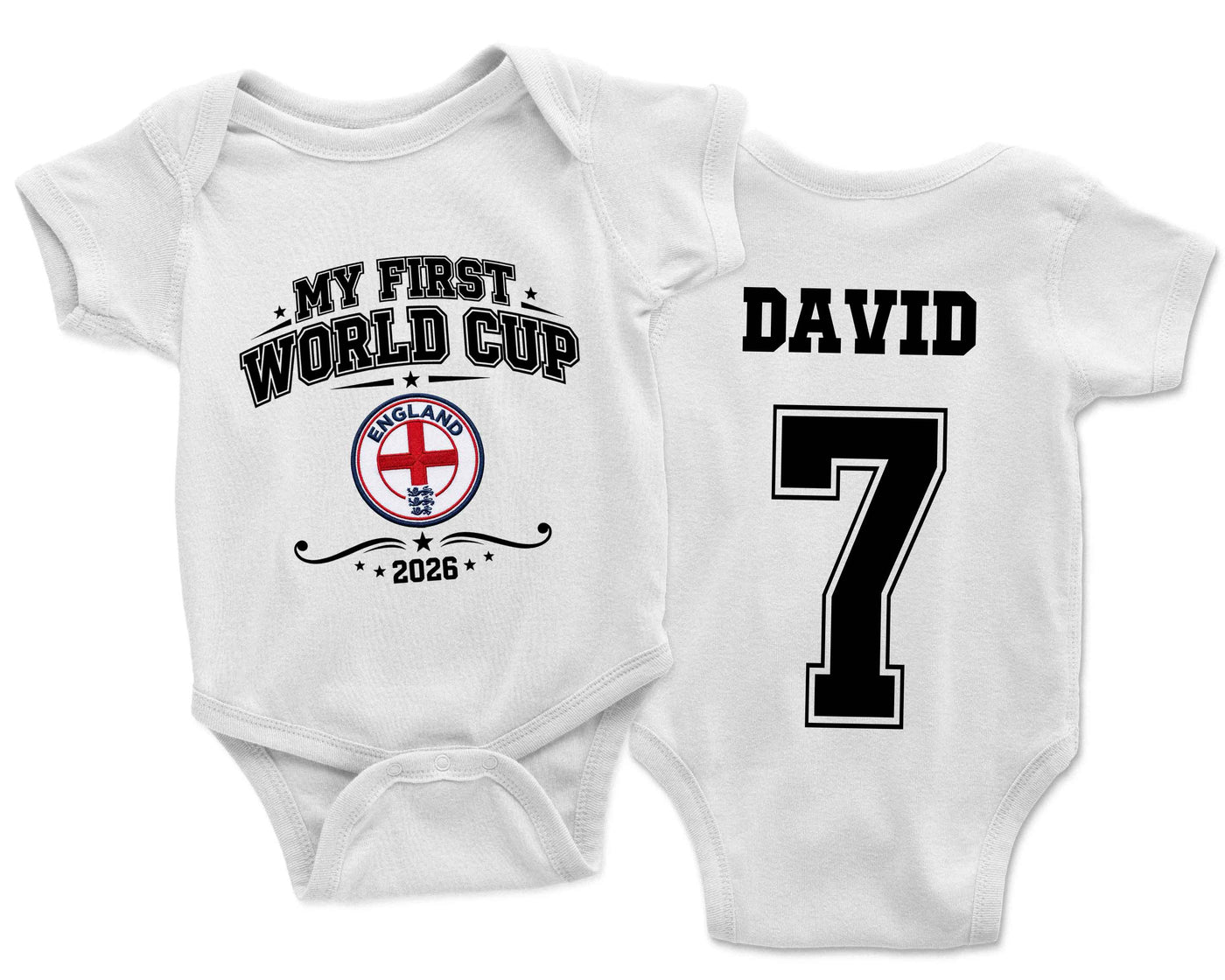 My First Football World Cup Baby Romper Custom Name Number Kids Outfit