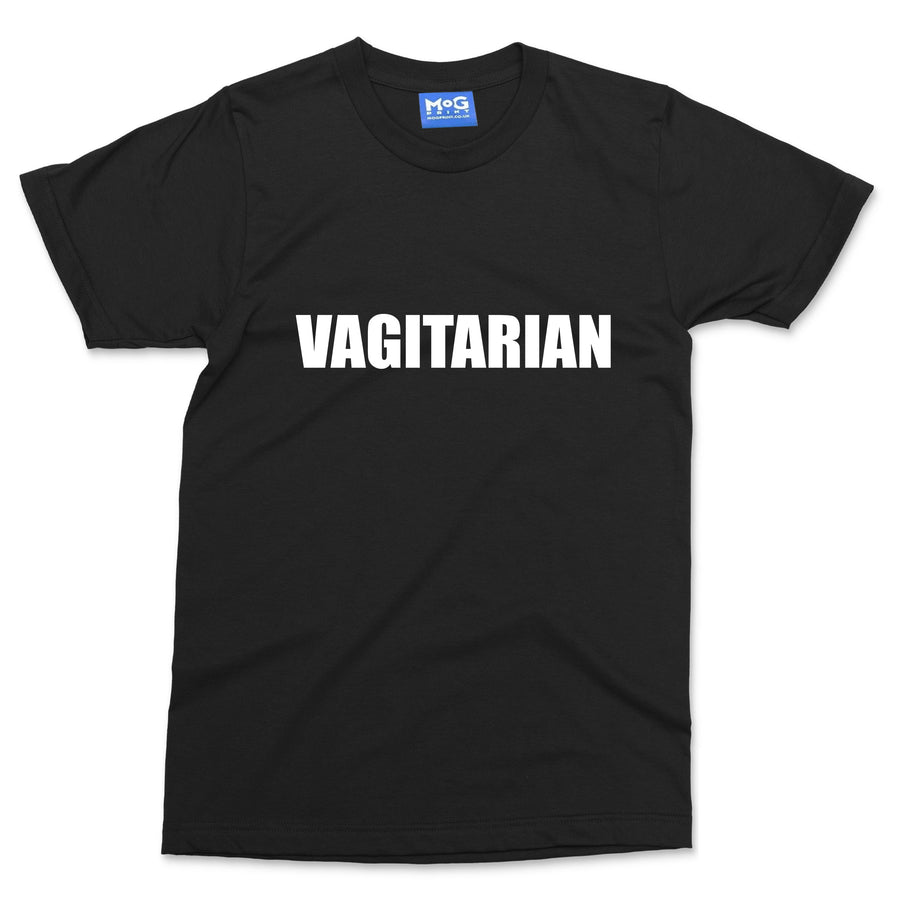 VAGITARIAN Slogan T-shirt Funny Rude Adult Tee Vegetarian Vegan Joke Top
