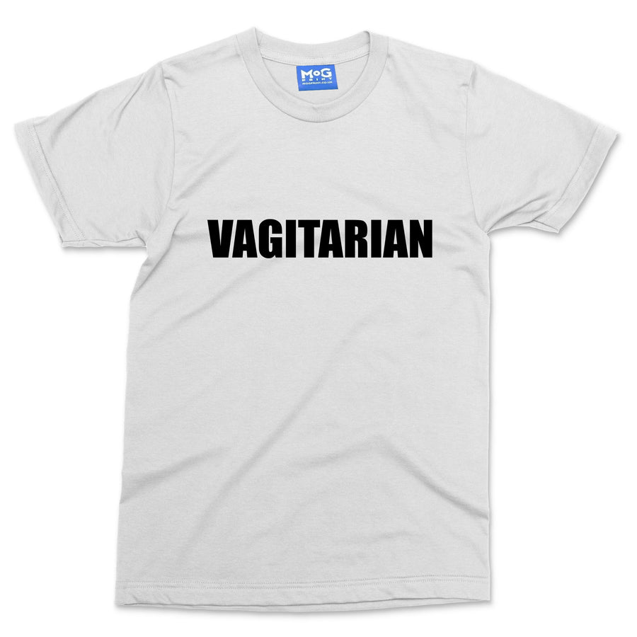 VAGITARIAN Slogan T-shirt Funny Rude Adult Tee Vegetarian Vegan Joke Top