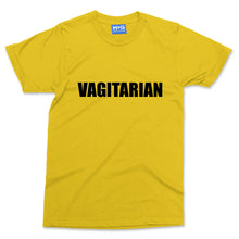 VAGITARIAN Slogan T-shirt Funny Rude Adult Tee Vegetarian Vegan Joke Top