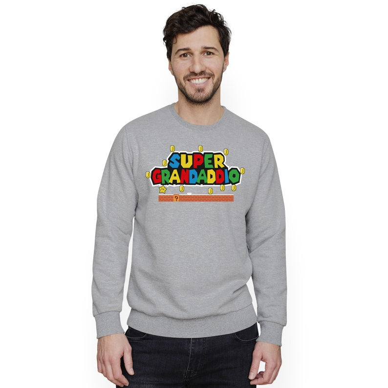 Super Grandaddio Sweatshirt Funny Grandad Retro Jumper Grandpa Hooded Grandfather Gift