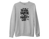 Funny Christmas Slogan Sweatshirt Santa Naughty List Joke Jumper Xmas Kids Gifts