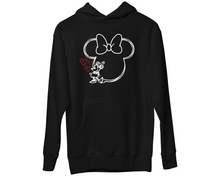 Cute Mickey and Minnie Mouse Love Hearts Matching Couple Hoodies For Christmas