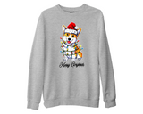 Santa Corgi Christmas Sweatshirt, Cute Dog Xmas Gift Sweater For Dog Lovers