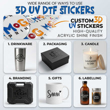 Custom 3D UV Transfers Candle Jar Labels & Logo Decals for Branding