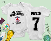 My First Football World Cup Baby Romper Custom Name Number Kids Outfit