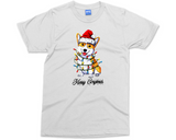 Santa Corgi Christmas T-shirt, Cute Royal Dog Xmas Eve Gift Tee For Dog Lovers