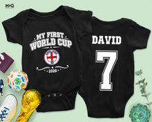My First Football World Cup Baby Romper Custom Name Number Kids Outfit