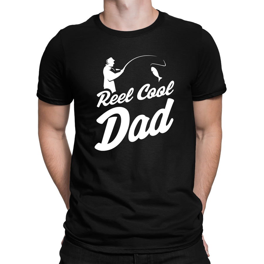 Reel Cool Dad T-shirt Funny Father's Fishing Camping Gift Angling Fisherman Tee