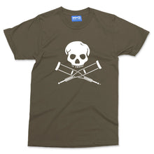 Skull and Crutches Logo T-shirt Funny Jackass Inspired Tee Stunt Comedy Gift Top