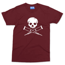 Skull and Crutches Logo T-shirt Funny Jackass Inspired Tee Stunt Comedy Gift Top