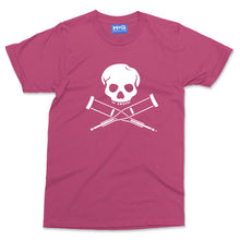 Skull and Crutches Logo T-shirt Funny Jackass Inspired Tee Stunt Comedy Gift Top