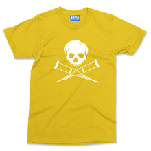 Skull and Crutches Logo T-shirt Funny Jackass Inspired Tee Stunt Comedy Gift Top
