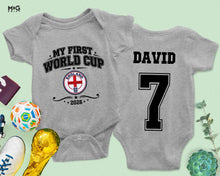 My First Football World Cup Baby Romper Custom Name Number Kids Outfit