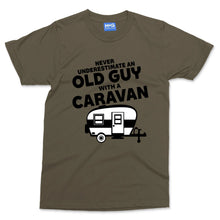 Never Underestimate An Old Guy With A Caravan T-shirt Funny Mens Camper Van Top