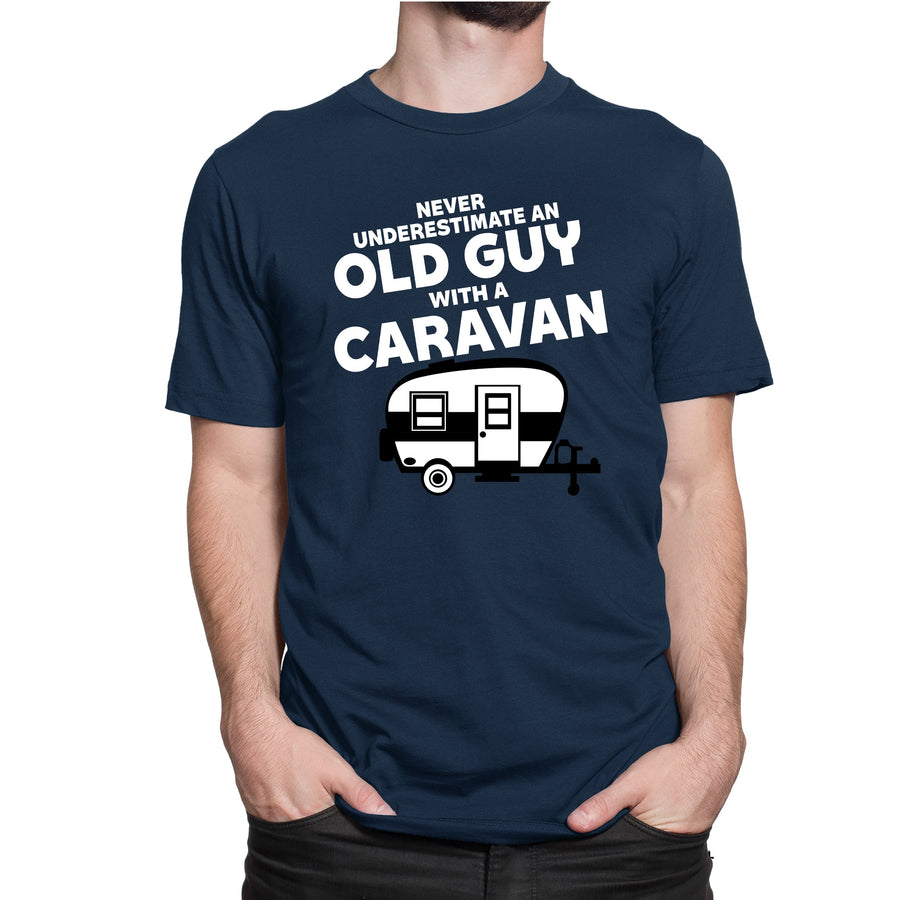 Never Underestimate An Old Guy With A Caravan T-shirt Funny Mens Camper Van Top