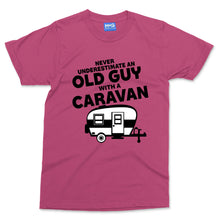 Never Underestimate An Old Guy With A Caravan T-shirt Funny Mens Camper Van Top