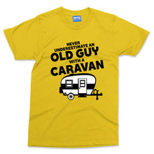 Never Underestimate An Old Guy With A Caravan T-shirt Funny Mens Camper Van Top