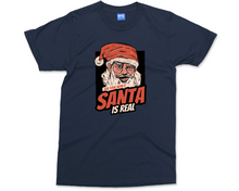 Adult Christmas Joke T-shirt | Funny Santa is Real Shirt Rude Xmas Gifts for Men