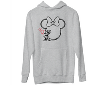 Cute Mickey and Minnie Mouse Love Hearts Matching Couple Hoodies For Christmas