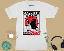 Catzilla Retro Japanese Movie Parody T-shirt Cat Film Kitty Monster Pet Lover Gift Tee