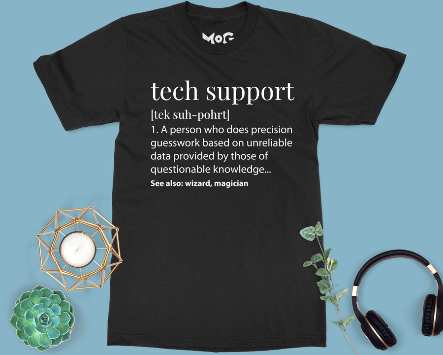 Tech Support Funny Definition Tee for Programmers Unisex Computer Nerd Top