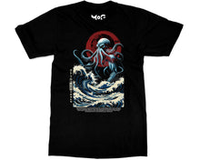 Call of Cthulhu Gothic Monster T-shirt Japanese Hokusai Great Wave HP Lovecraft Horror Tee