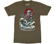 Call of Cthulhu Gothic Monster T-shirt Japanese Hokusai Great Wave HP Lovecraft Horror Tee