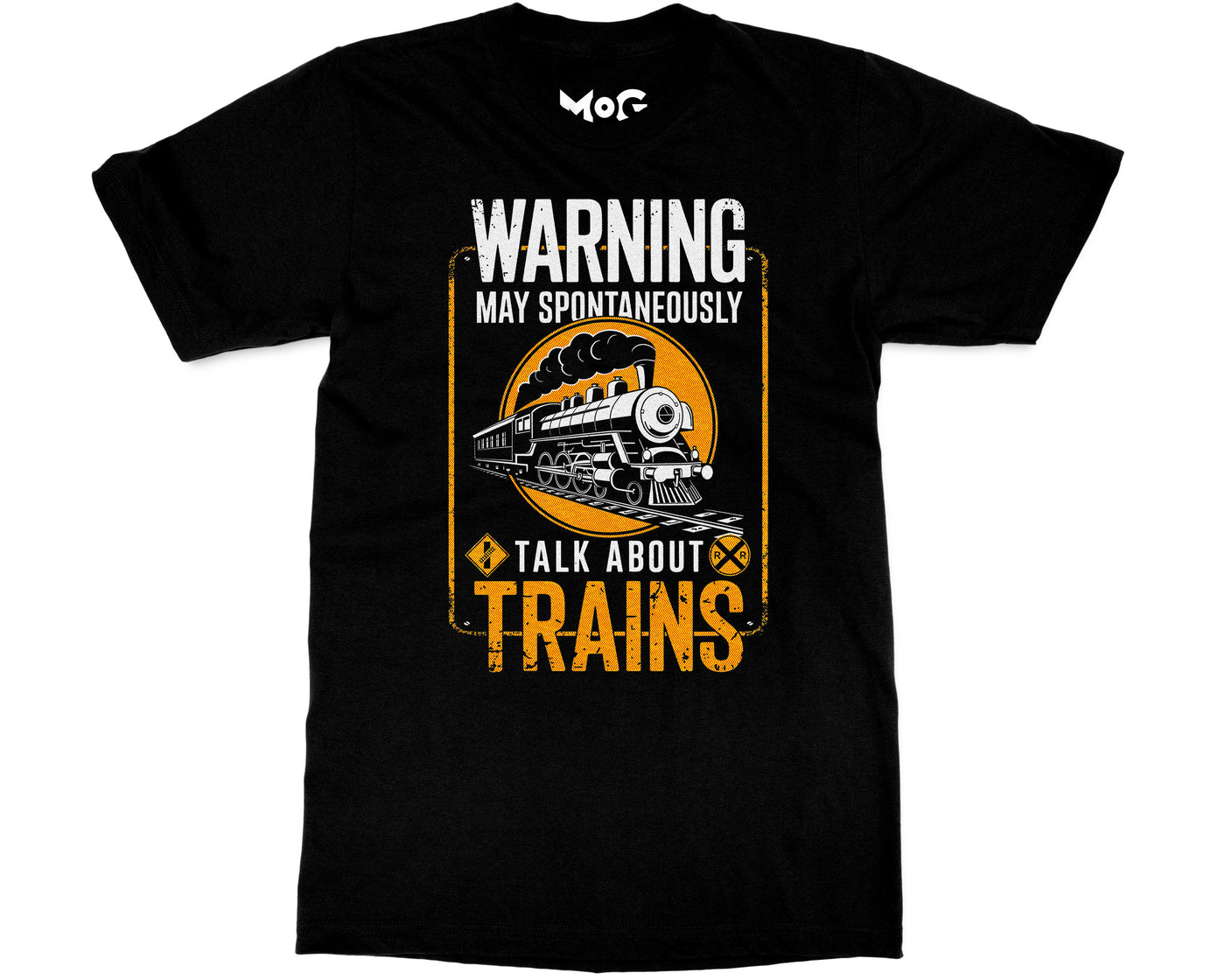 Warning May Spontaneously Talk About Trains T-shirt Funny Train Slogan Trainspotter Tee