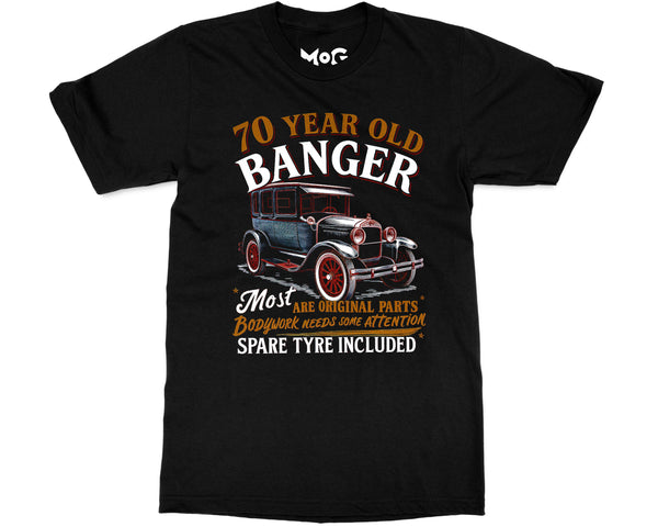 70 Year Old Banger Classic Car T-shirt Funny Vintage Auto Grandpa Gift for Men Father