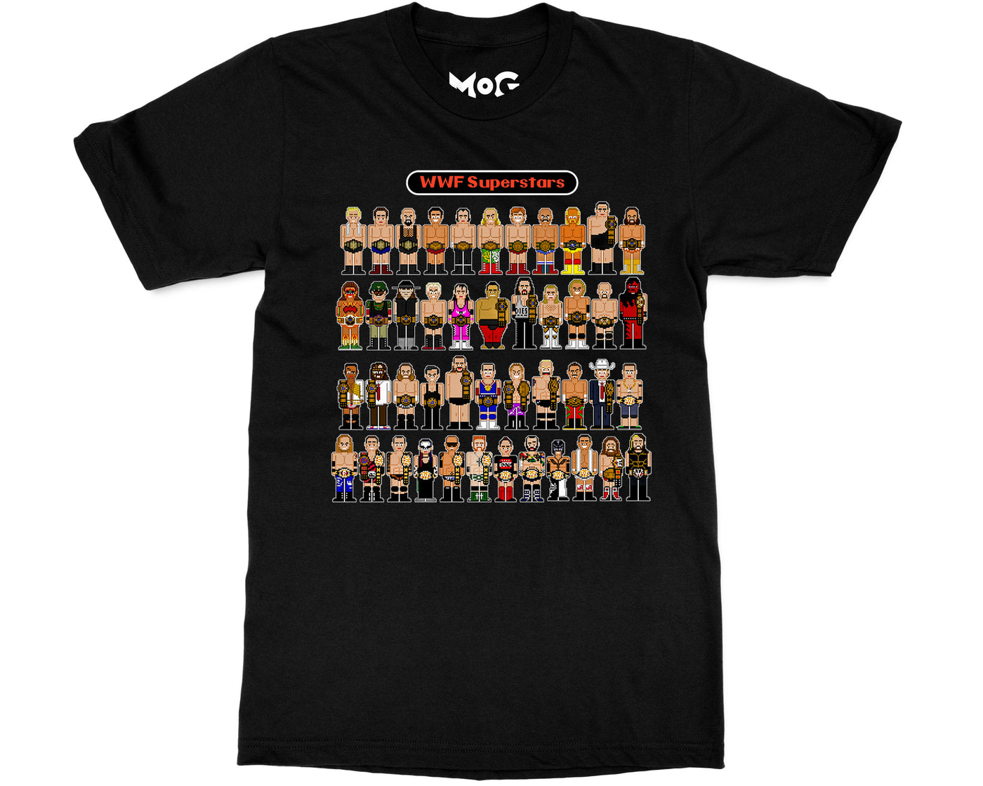 Retro Wrestling Characters Fan T-shirt Wrestlers Group Men Gift Tee