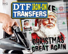 Funny Xmas Slogan Santa Donald Trump Christmas Joke Iron On Transfer | for T-shirt